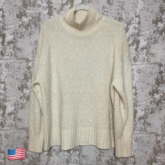 Everlane The Alpaca Pompom Sweater in Snow - Picture 1 of 5